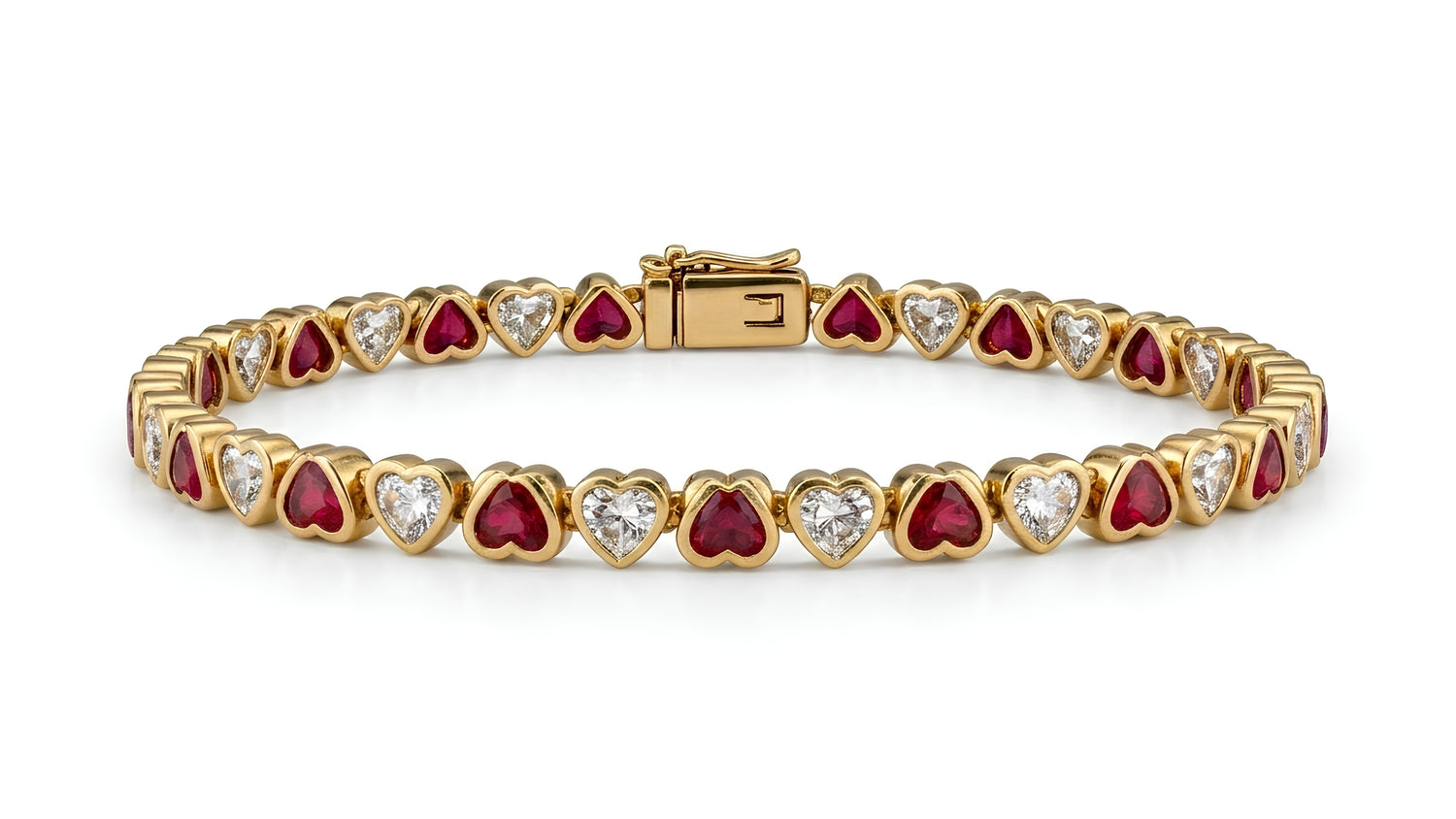 Heart shaped tennis bracelet