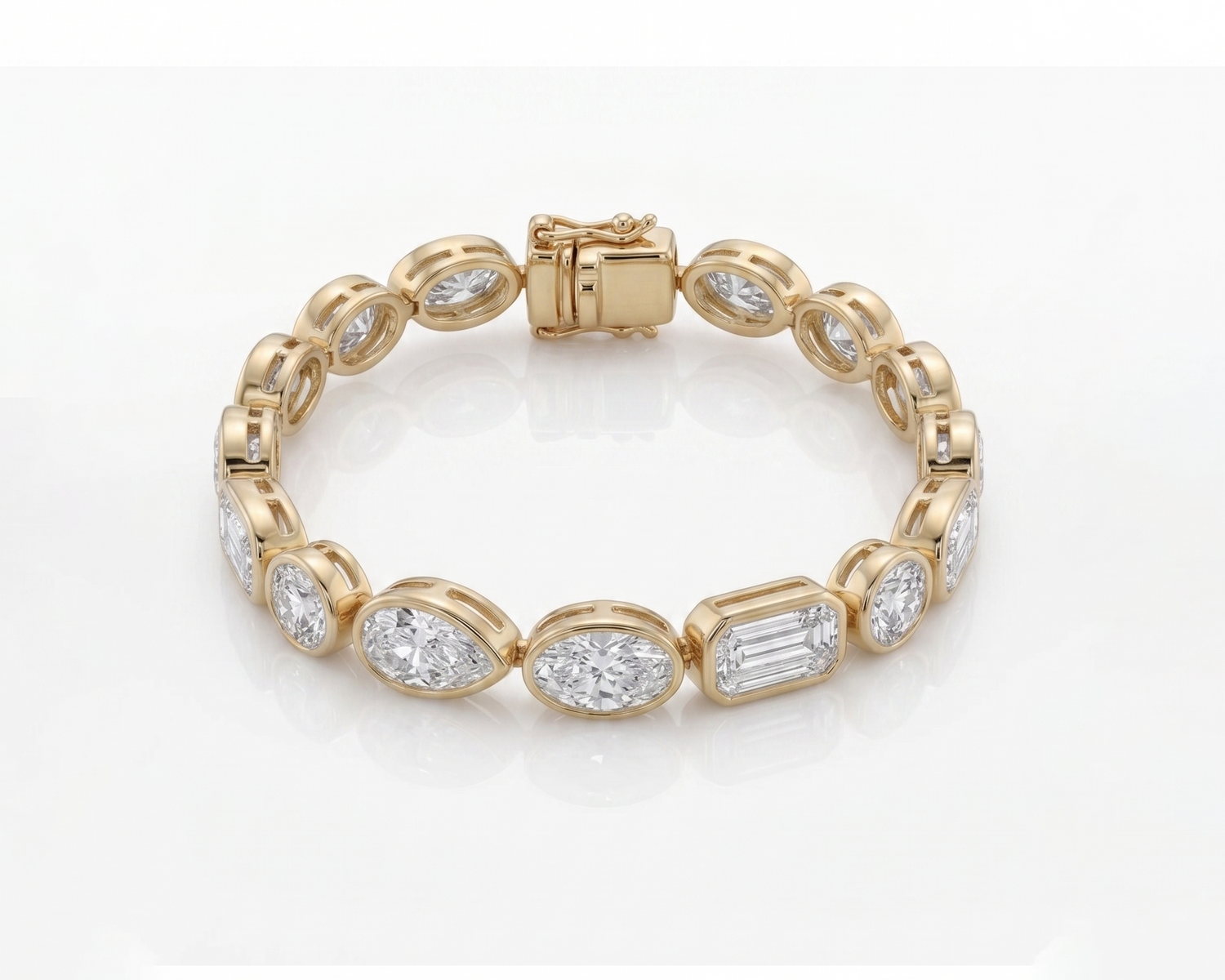 Tennis bracelet fancy shapes bisel