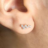 Lab Grown Diamond Round Climber Studs 0.25 ct