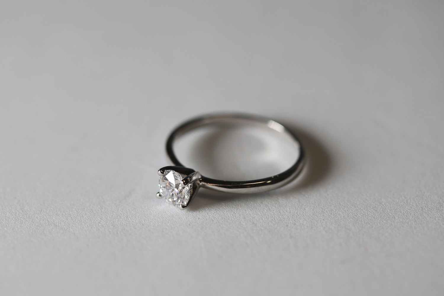 Anillo solitario redondo