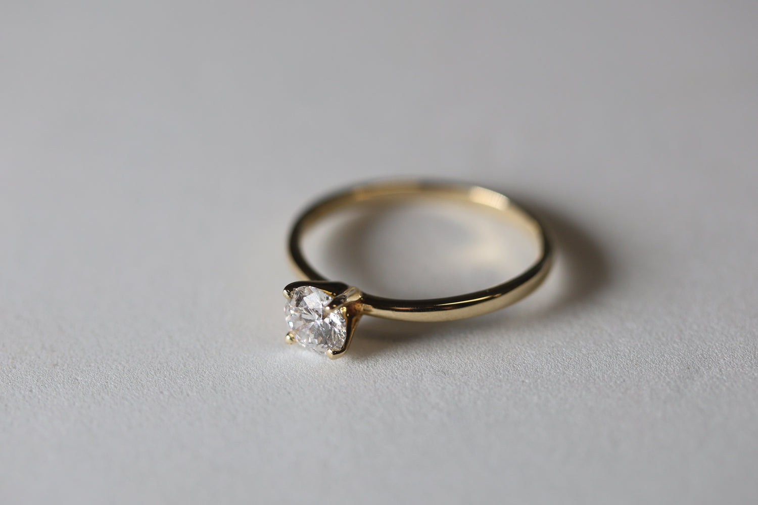Anillo solitario redondo