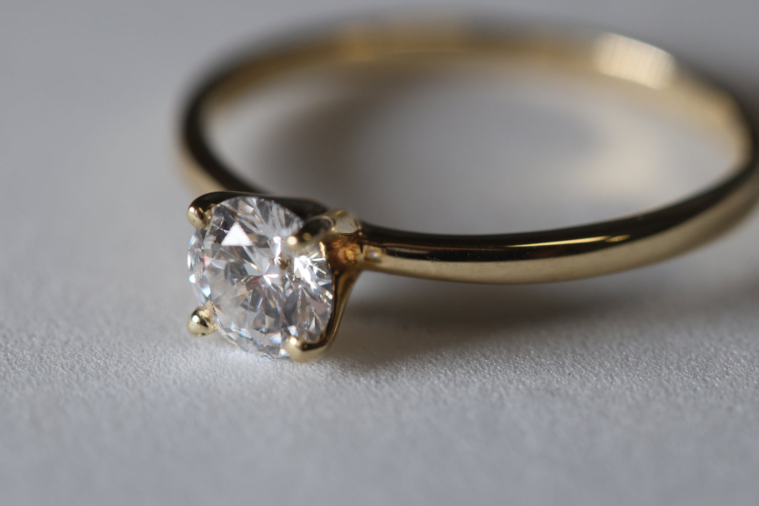 Anillo solitario redondo