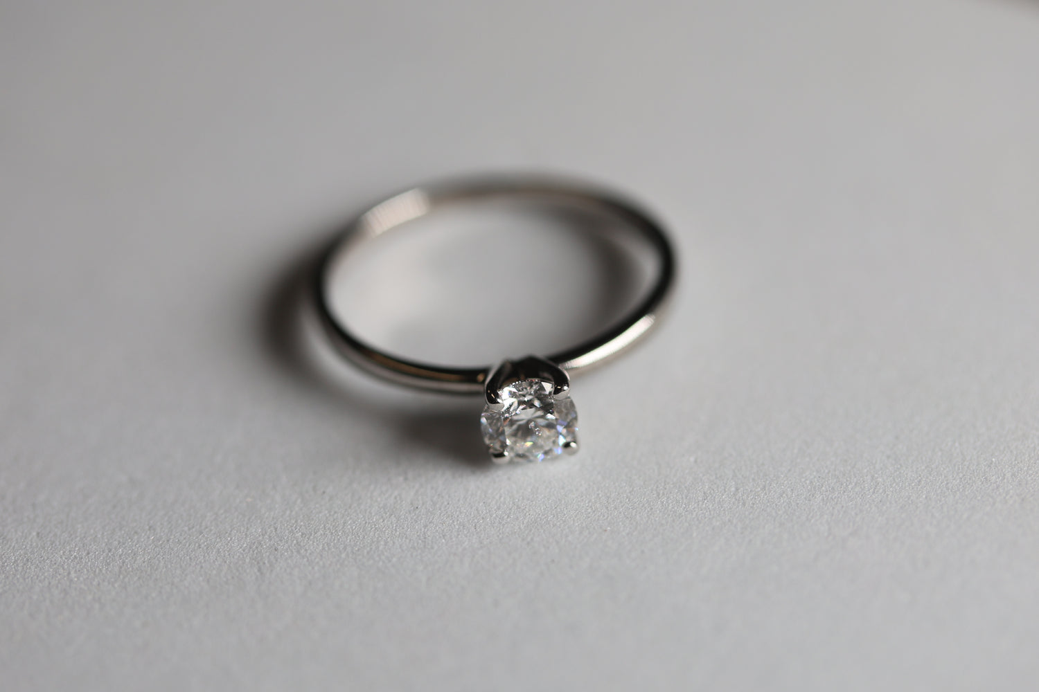 Anillo solitario redondo