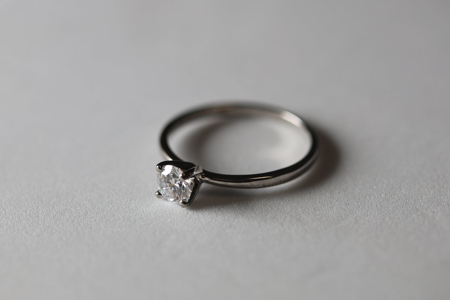 Anillo solitario redondo
