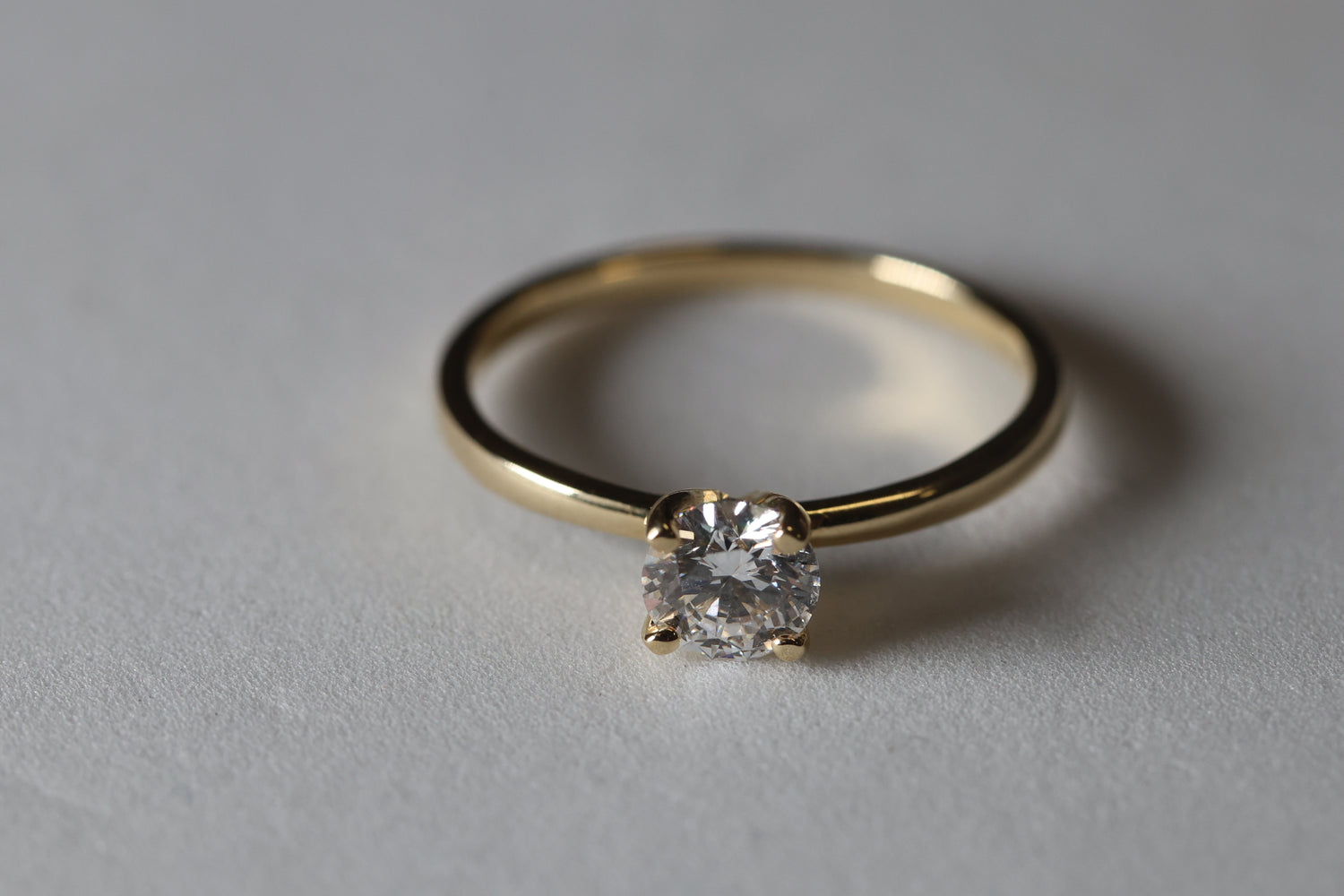 Anillo solitario redondo