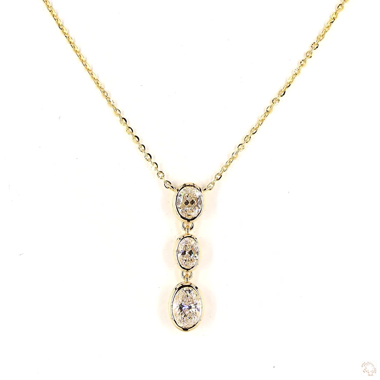 Oval Bezel Drop Necklace · 2.00 ctw