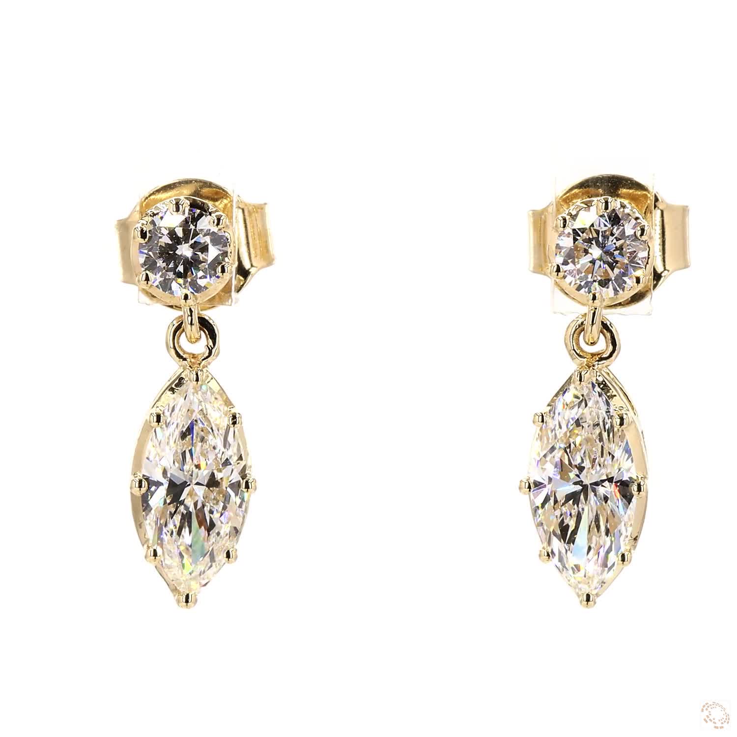 Marquise Bezel Prong Drop · 1.40 ctw