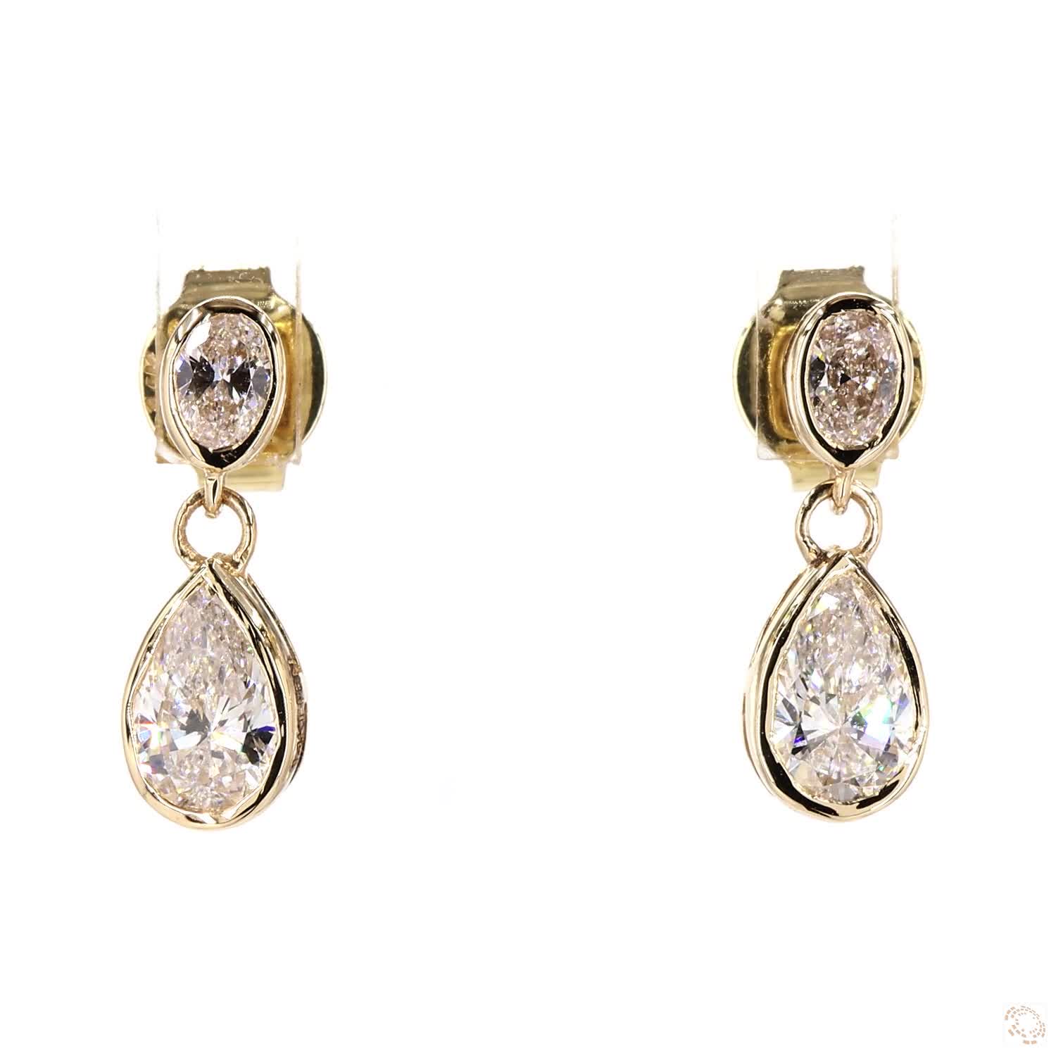 Oval & Pear Bezel Drop · 1.00 ctw