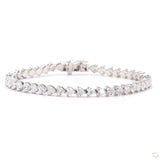 Tennis Bracelete Lab Grown - Heart 8 ct