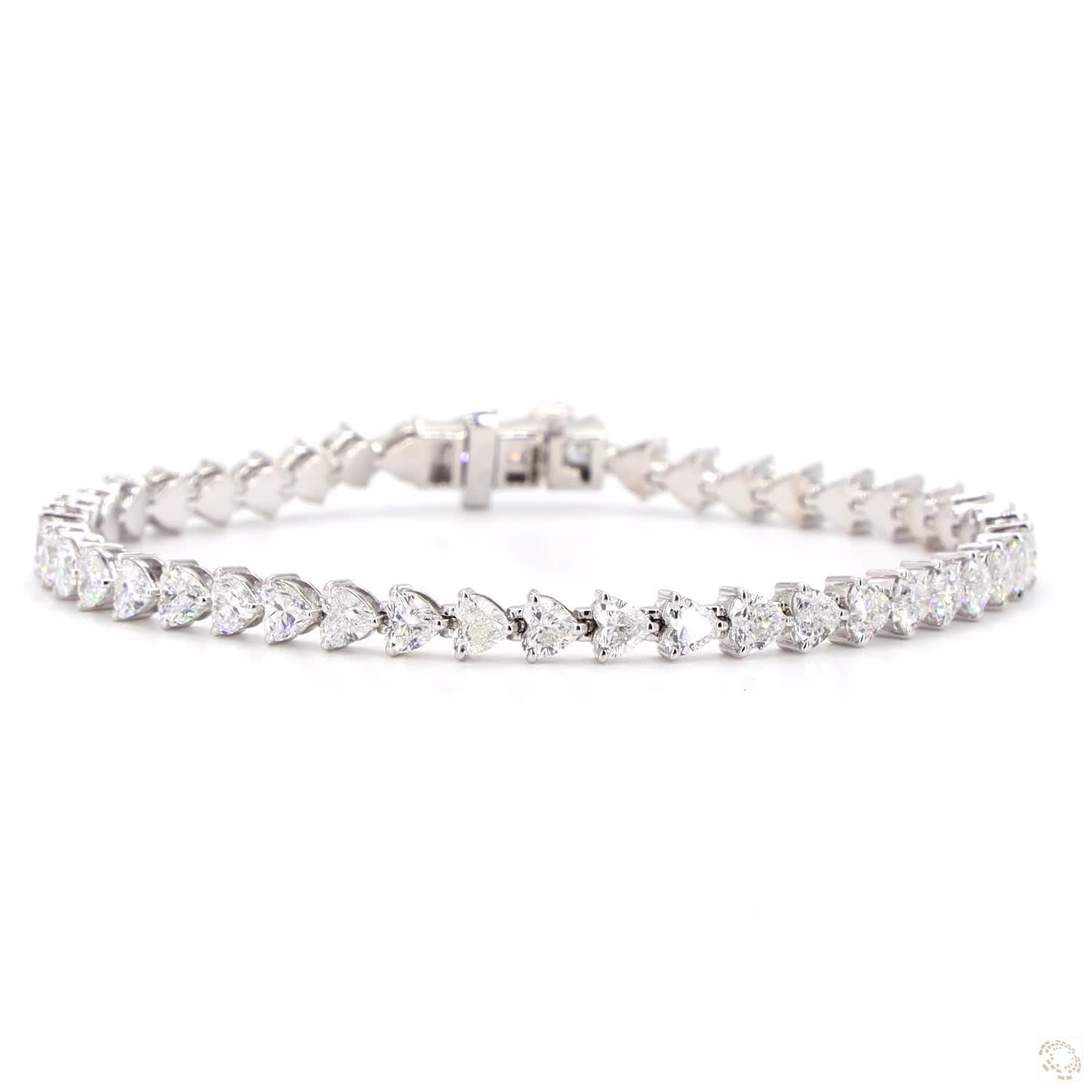 Tennis Bracelete Lab Grown - Heart 8 ct