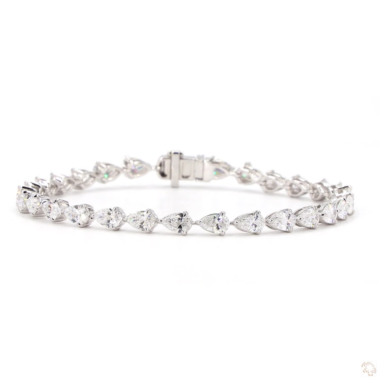 Tennis Bracelete Lab Grow - Pear East West - 7 ct