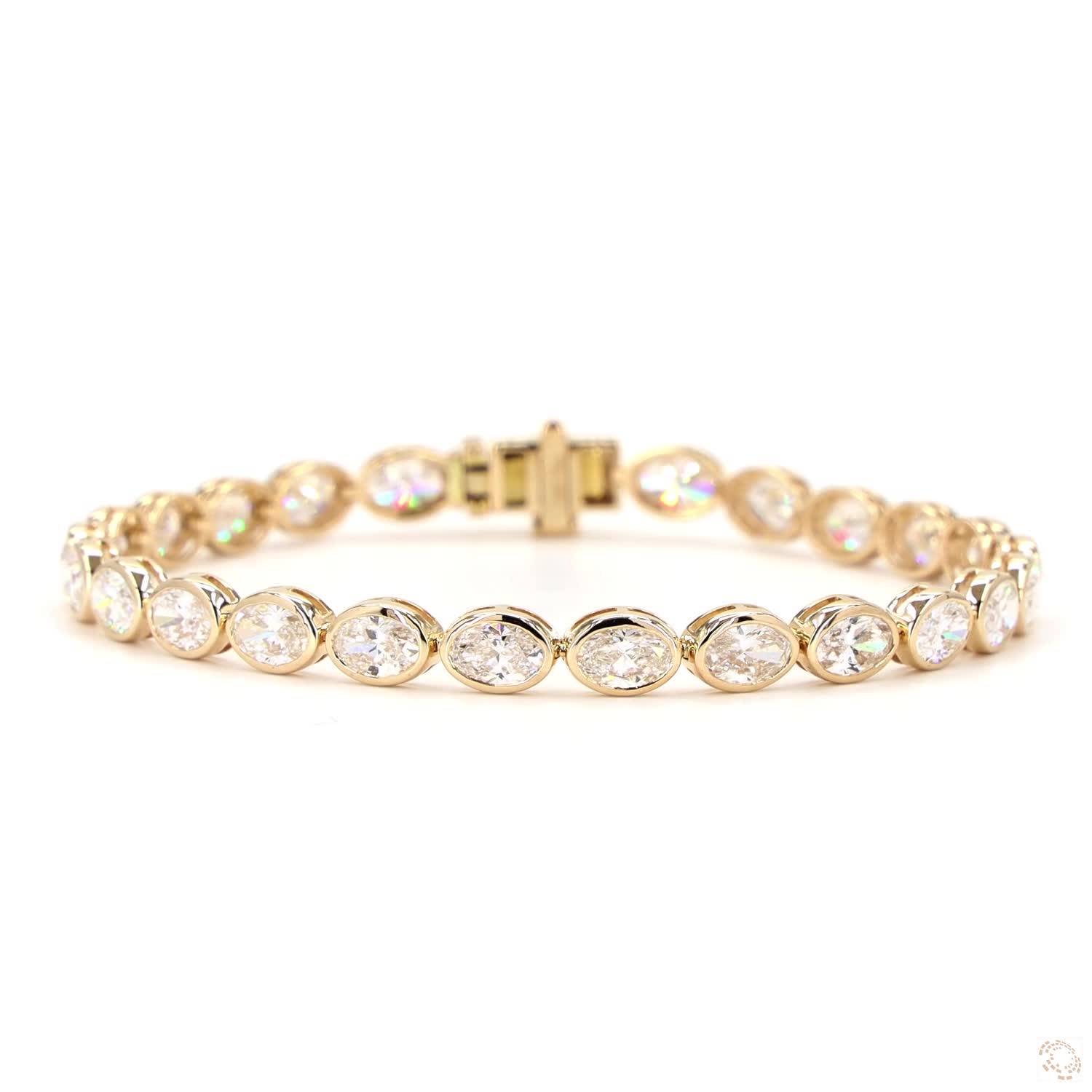 Tennis Bracelete Lab Grow - Oval Bezel East West - 10 ct