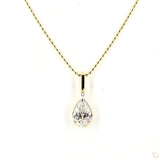 Pear Bezel Prong - Ball Chain