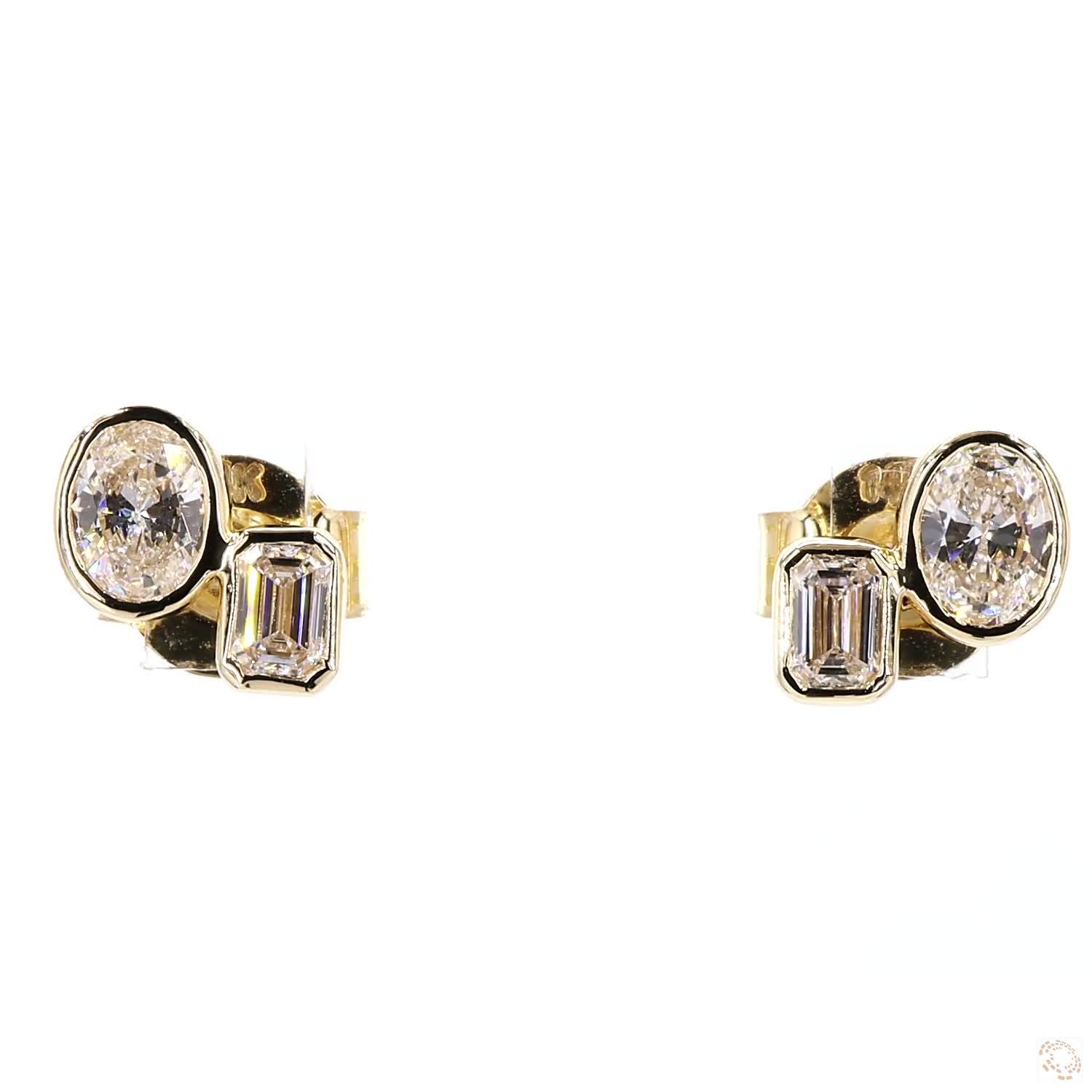 Duo Bezel Earrings 0.5