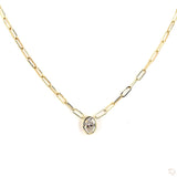 Solitaire - Oval Bezel East West Paperclip