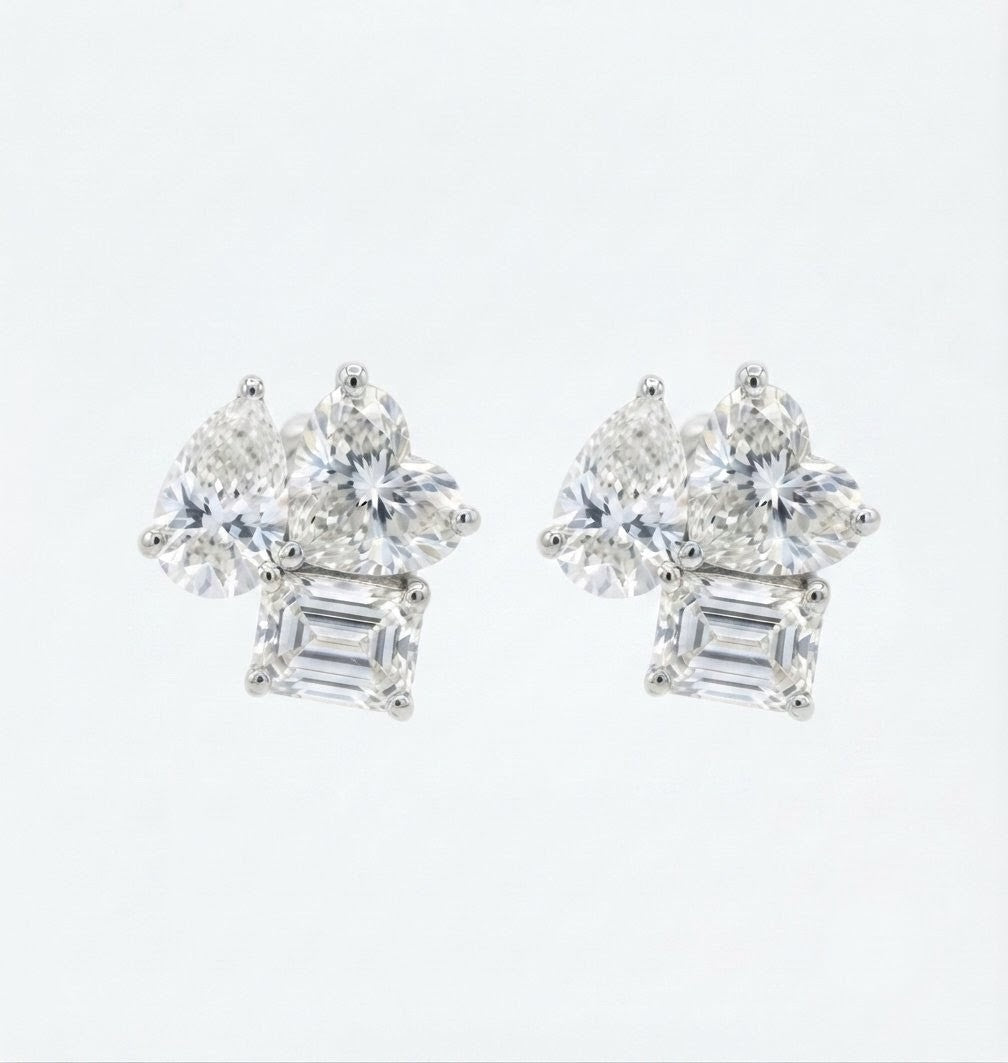 Three stone studs