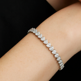 Tennis Bracelete Lab Grown - Heart 8 ct