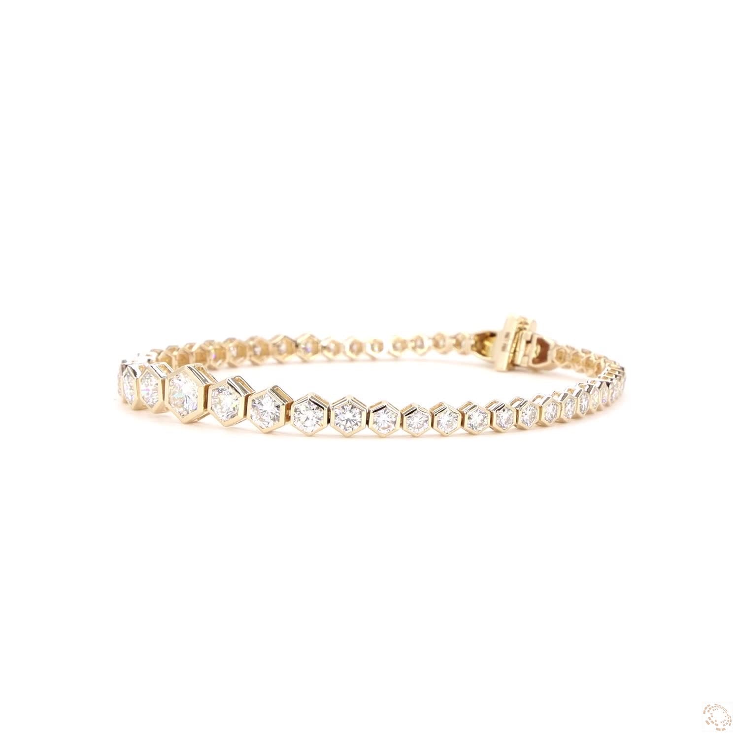 Tennis Bracelete Graduated Round Hexagon - 5 ct
