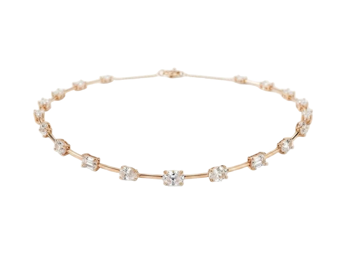 Fancy shape tennis necklace