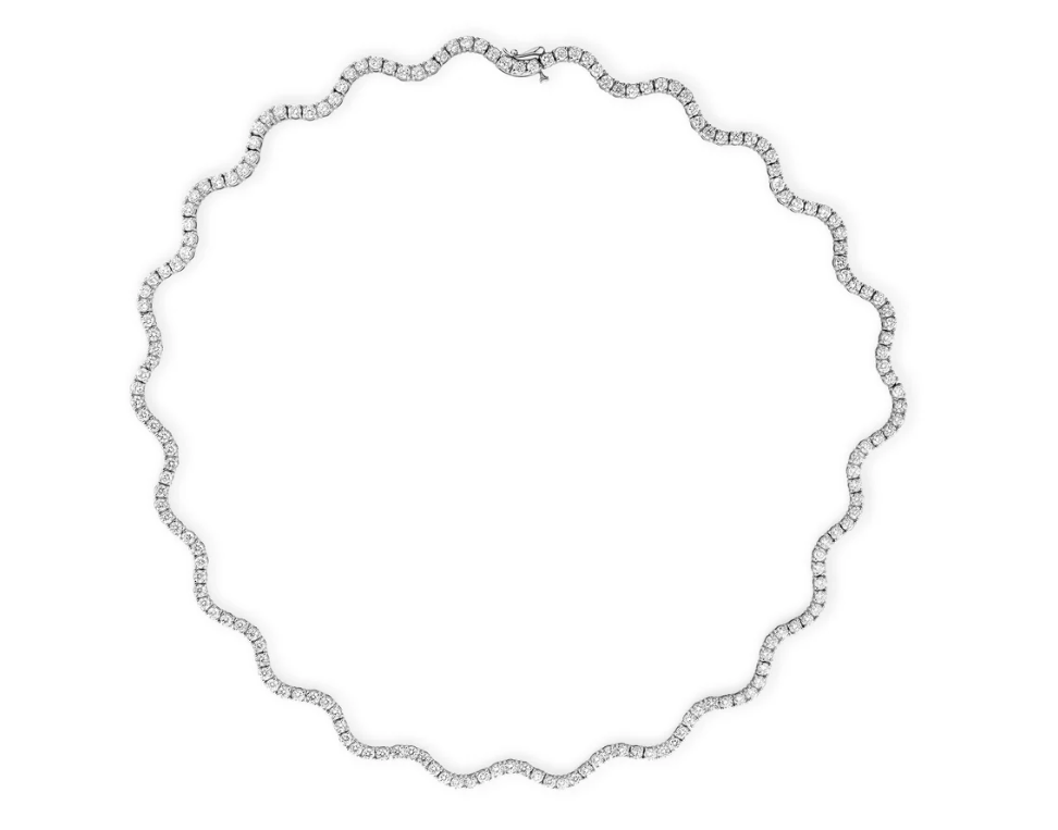 Tennis necklace ondulado