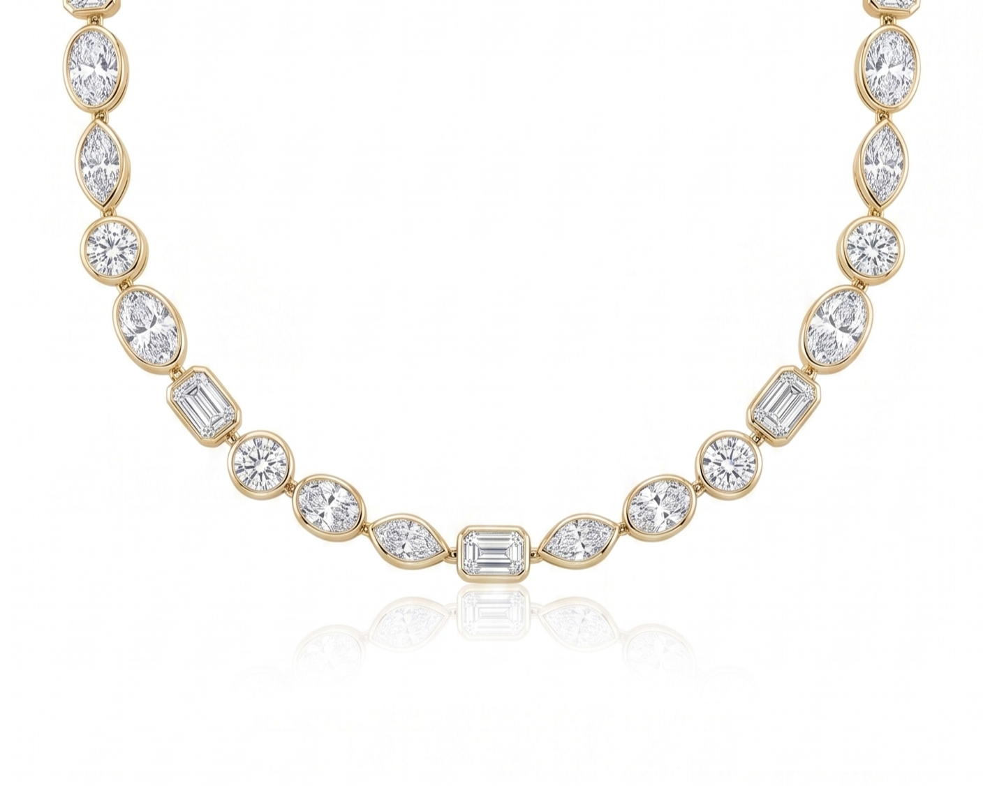Tennis necklace fancy shapes