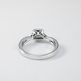 Round Ring with Halo and Braided Pavé