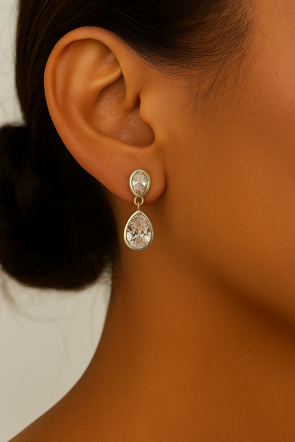 Oval & Pear Bezel Drop · 1.00 ctw