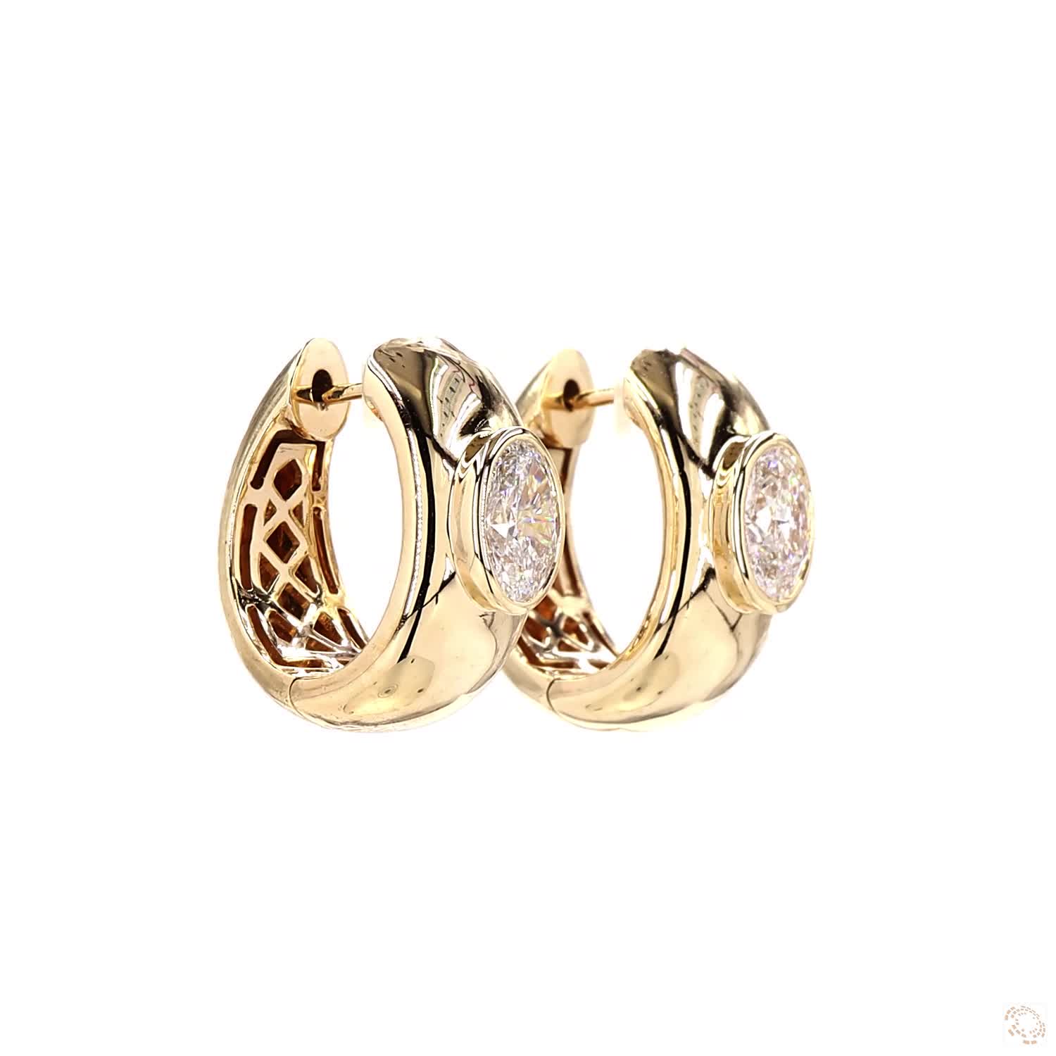 Oval Bezel Huggies · 1.00 ctw