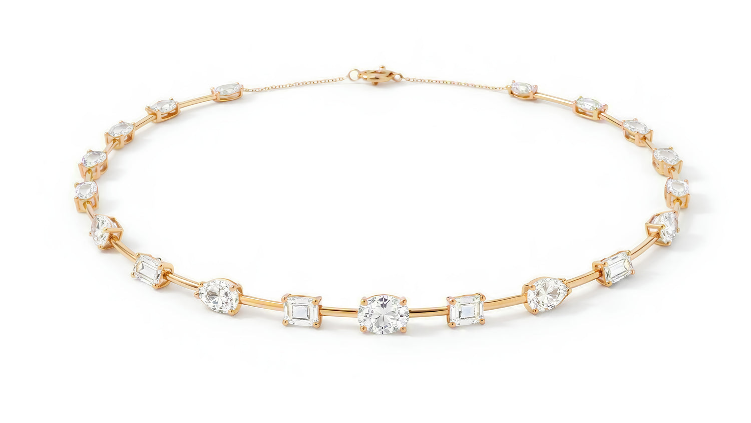 Fancy shape tennis necklace