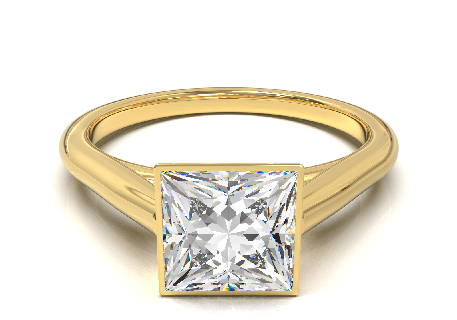 Cathedral Solitaire Frame 1.8mm thickness Yellow Gold