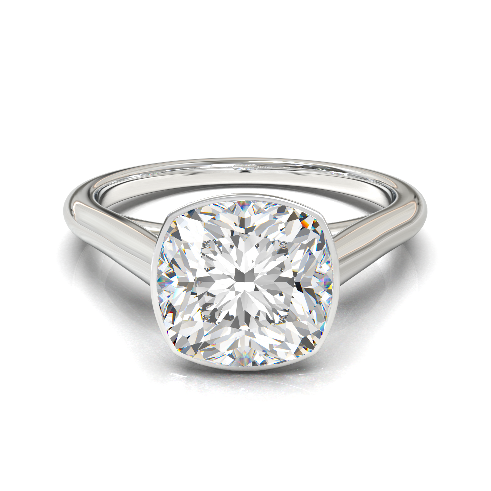 Anillo Biselado Montura Catedral Biselado Oro Blanco – Bornmine