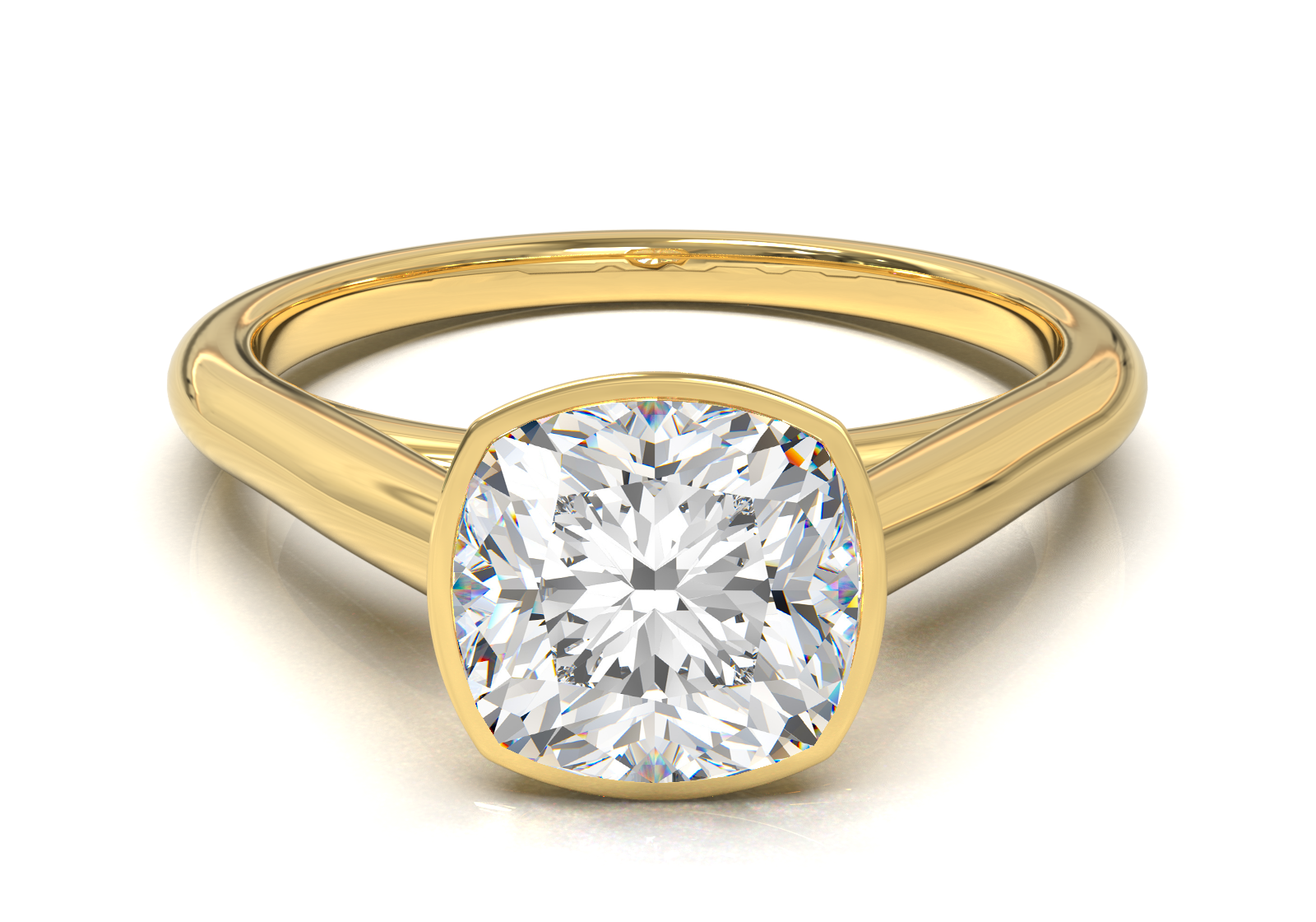 Cathedral Solitaire Frame 1.8mm thickness Yellow Gold