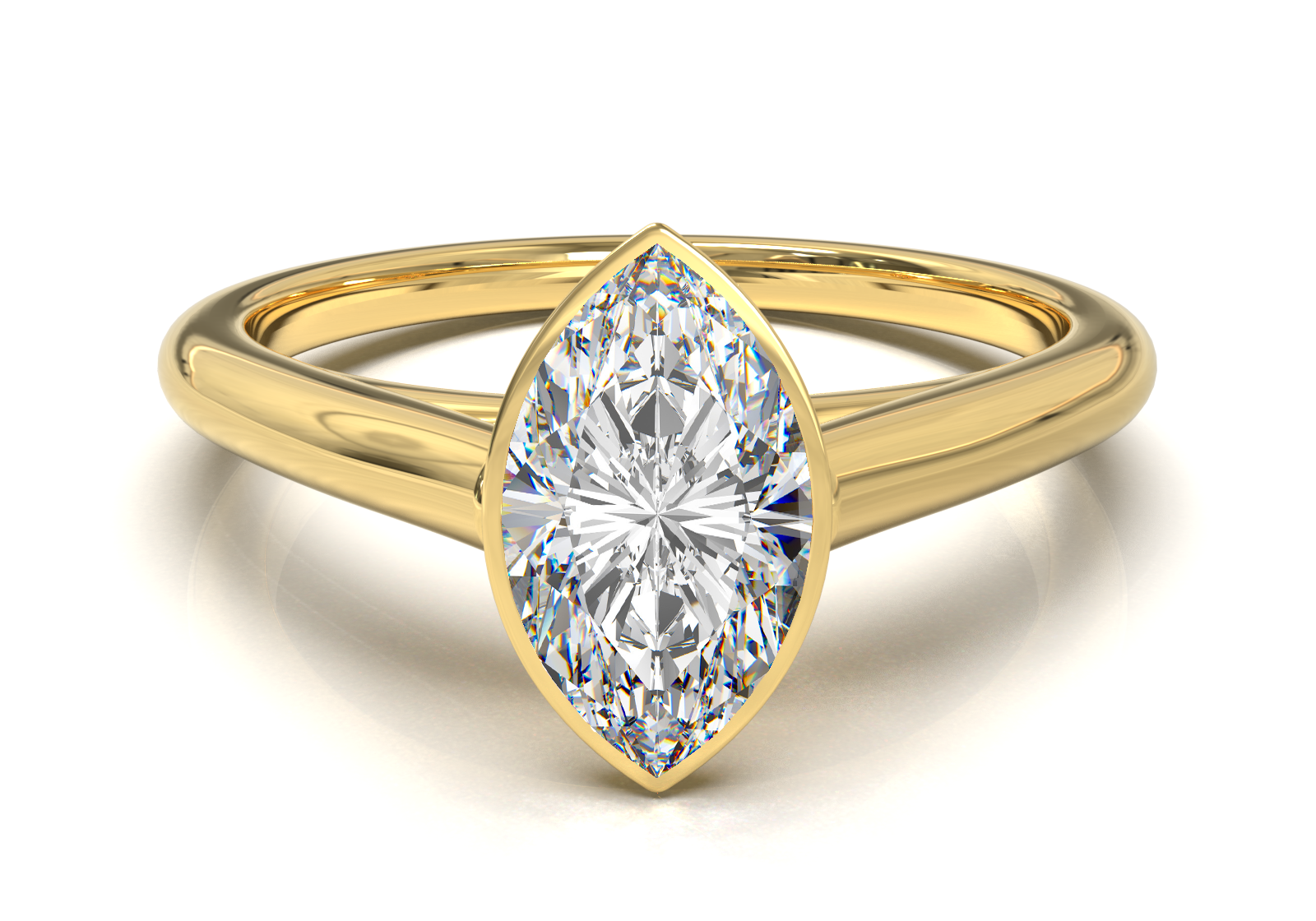 Cathedral Solitaire Frame 1.8mm thickness Yellow Gold