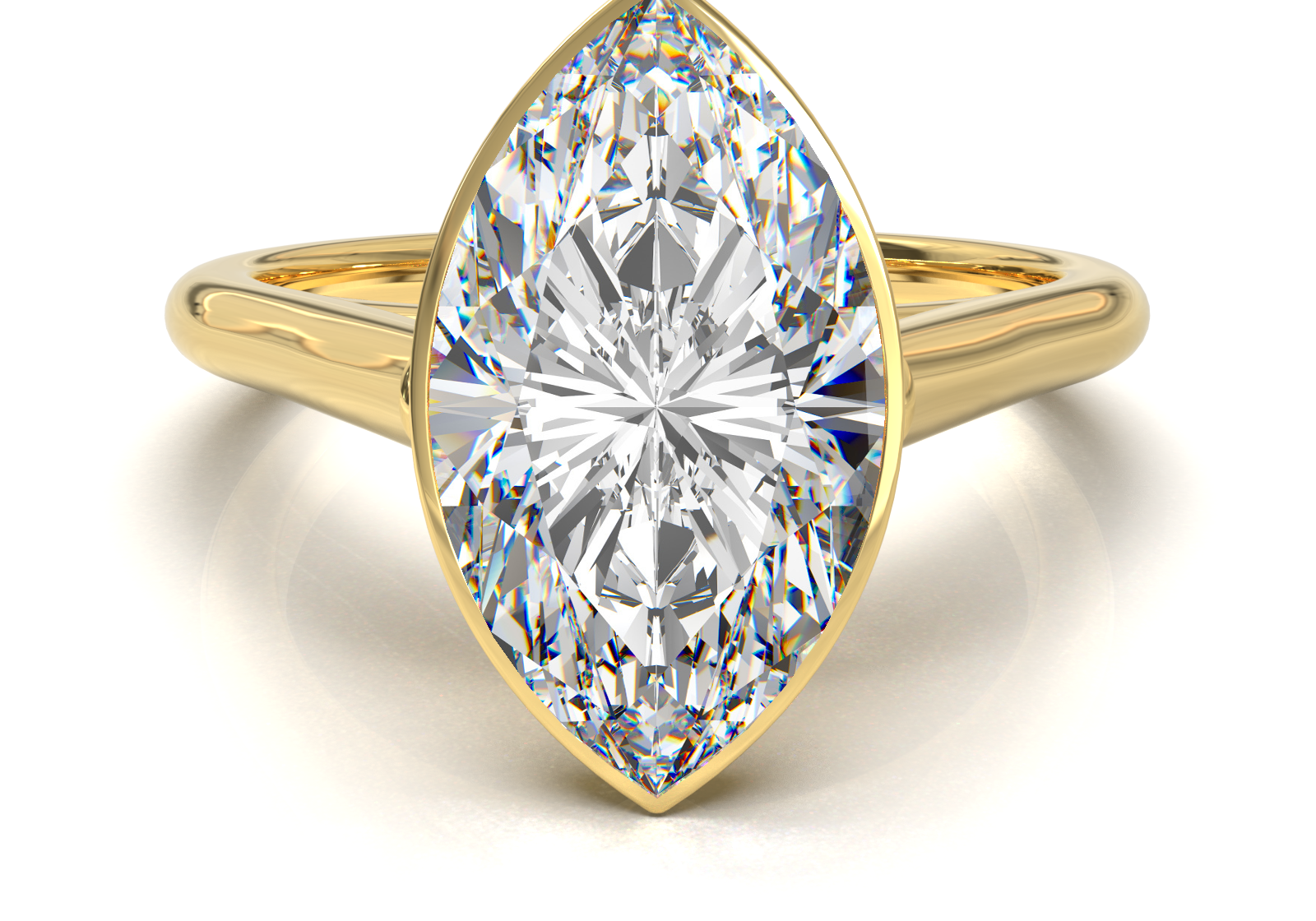 Cathedral Solitaire Frame 1.8mm thickness Yellow Gold