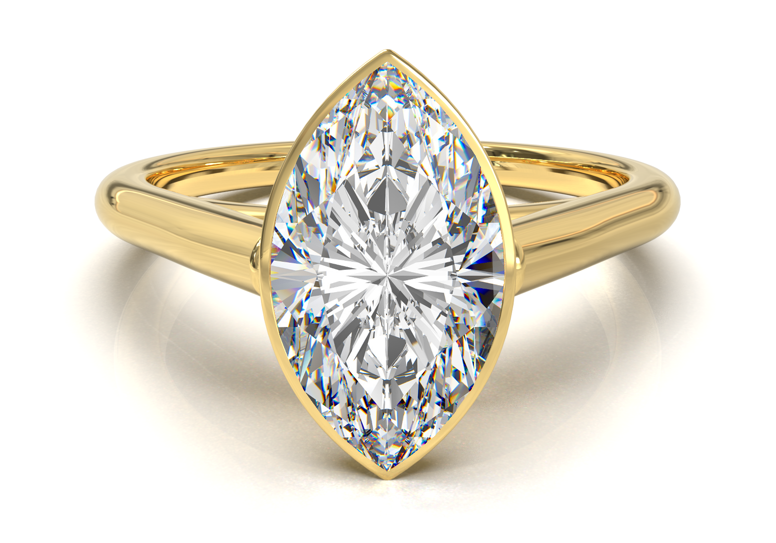 Cathedral Solitaire Frame 1.8mm thickness Yellow Gold
