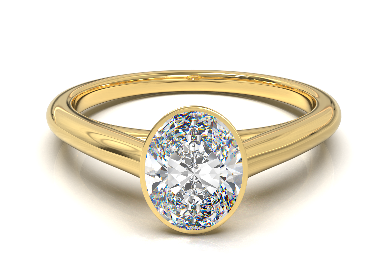 Cathedral Solitaire Frame 1.8mm thickness Yellow Gold