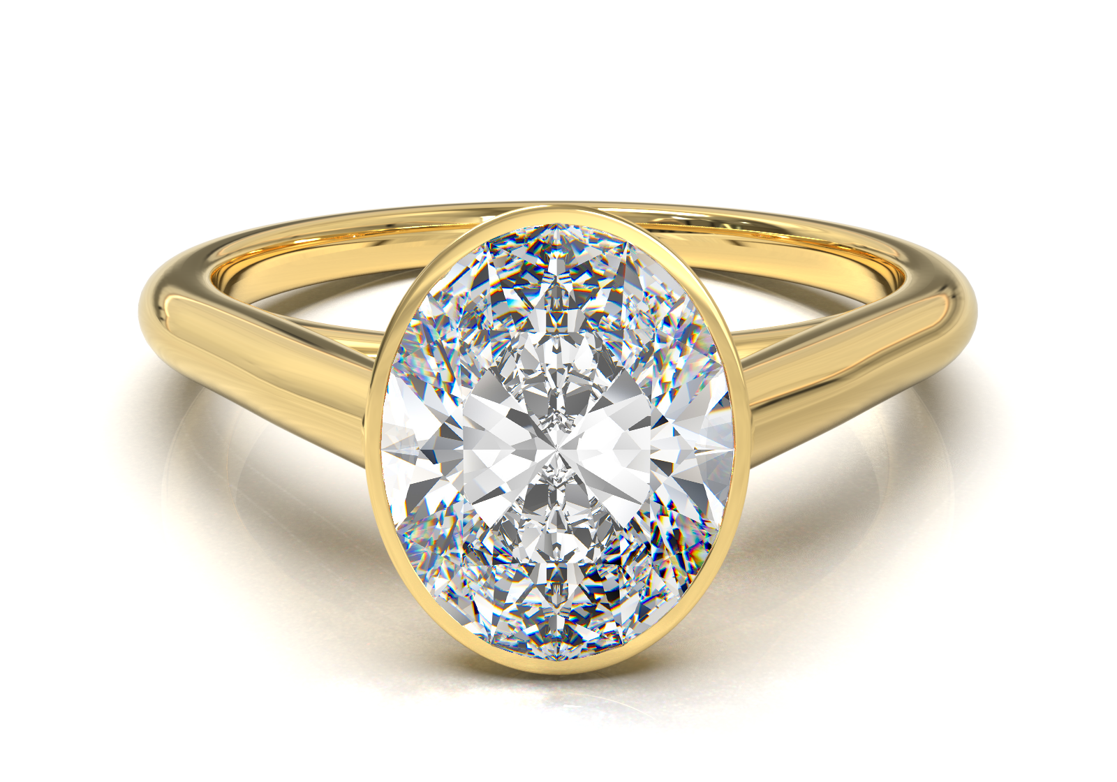 Cathedral Solitaire Frame 1.8mm thickness Yellow Gold