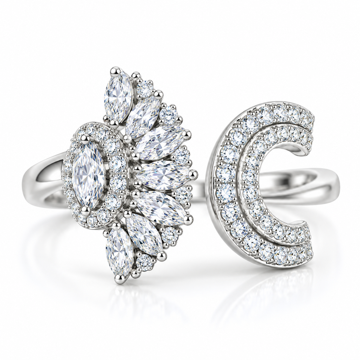 Anillo Abierto Diamantes