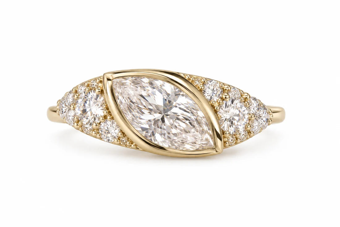 Anillo Diamantes Marquise Pavé