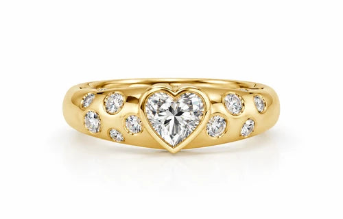 Anillo Chunky Diamante Corazón