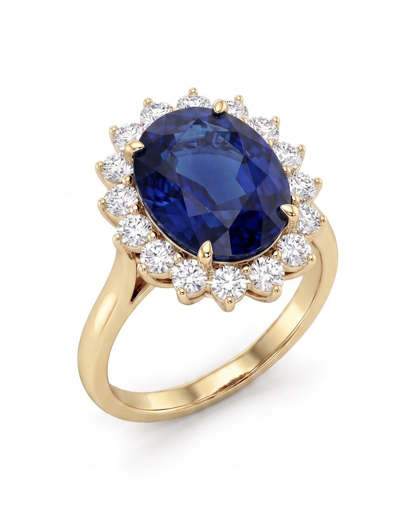 Anillo zafiro halo