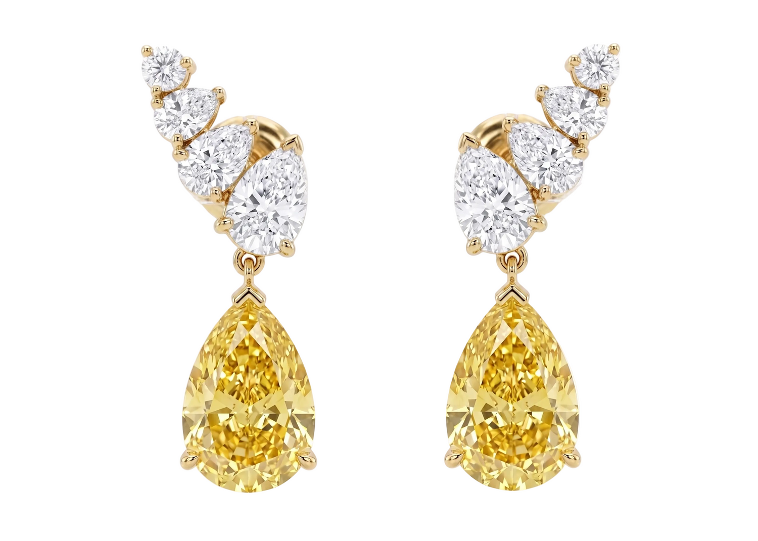 Aretes drop fancy yellow