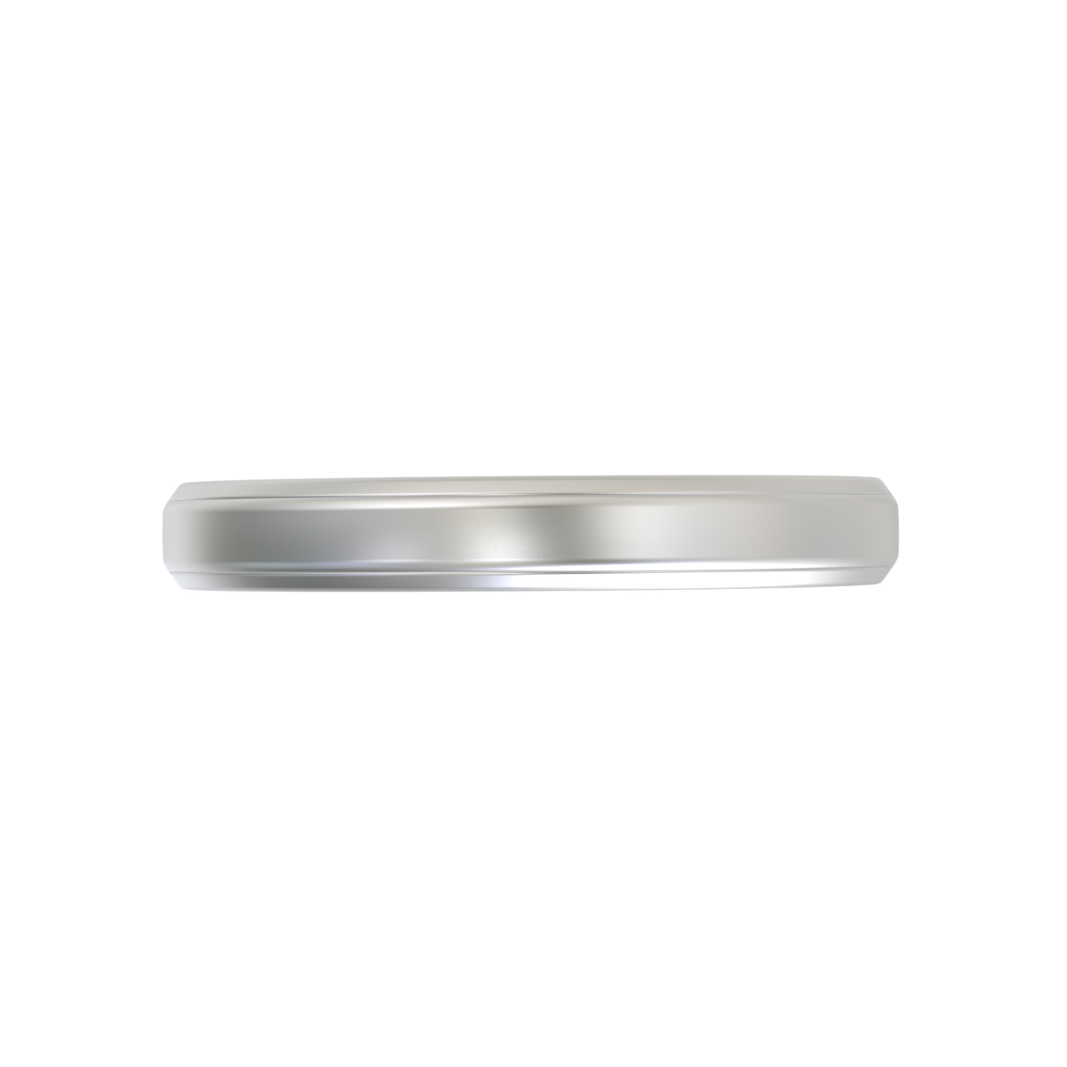 Argolla Beveled Mate Oro Blanco