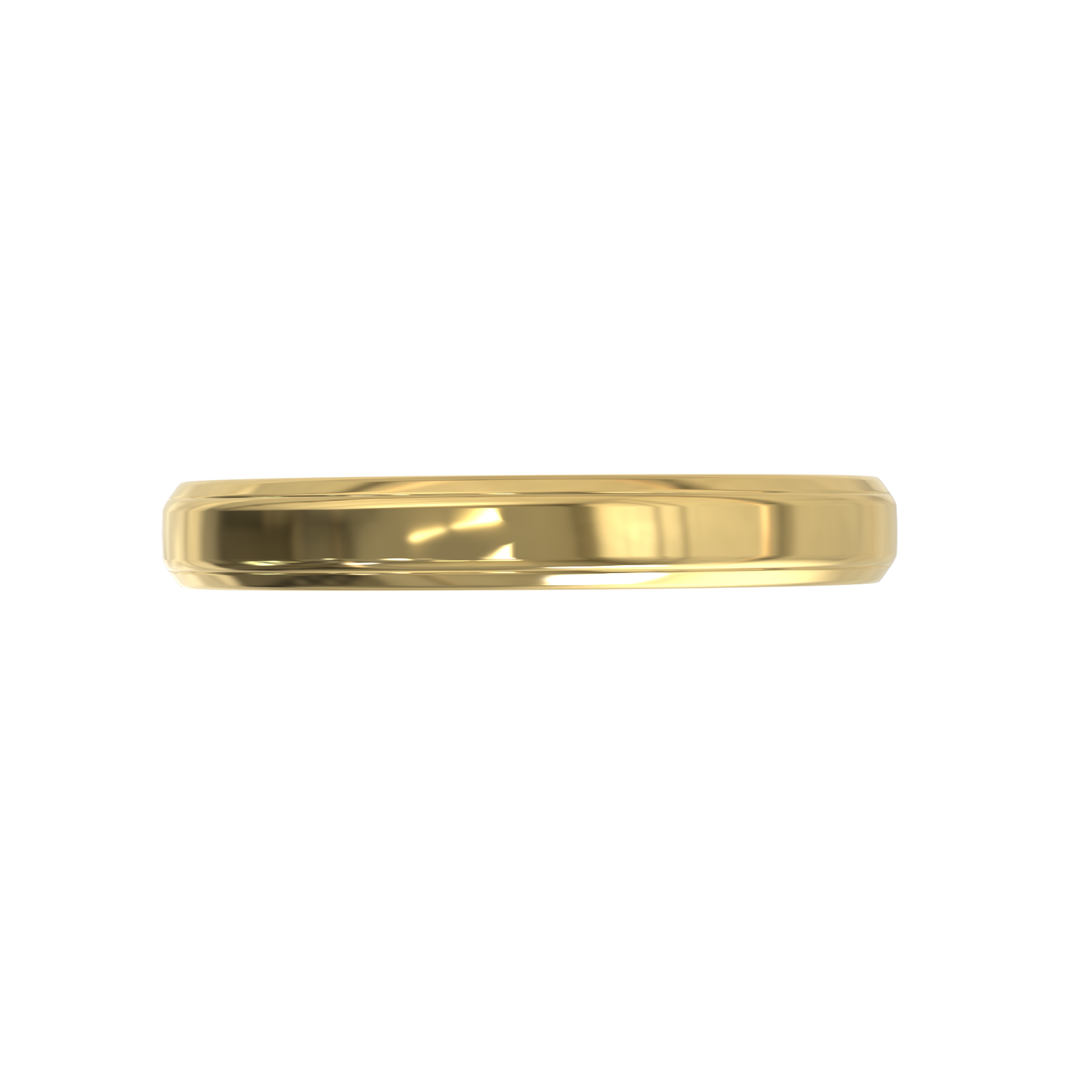 Argolla Beveled Pulida Oro Amarillo