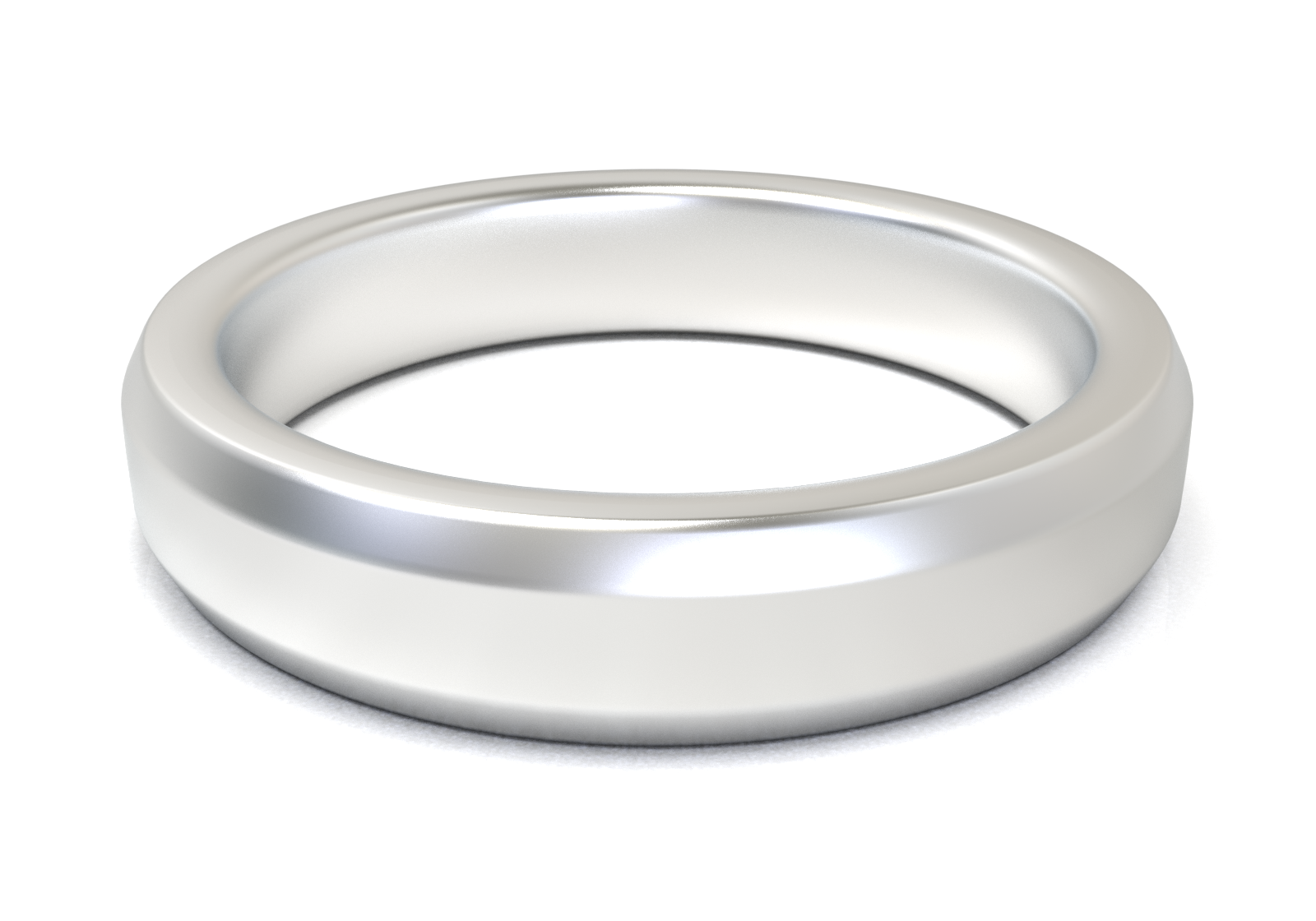 Argolla Beveled Mate Oro Blanco