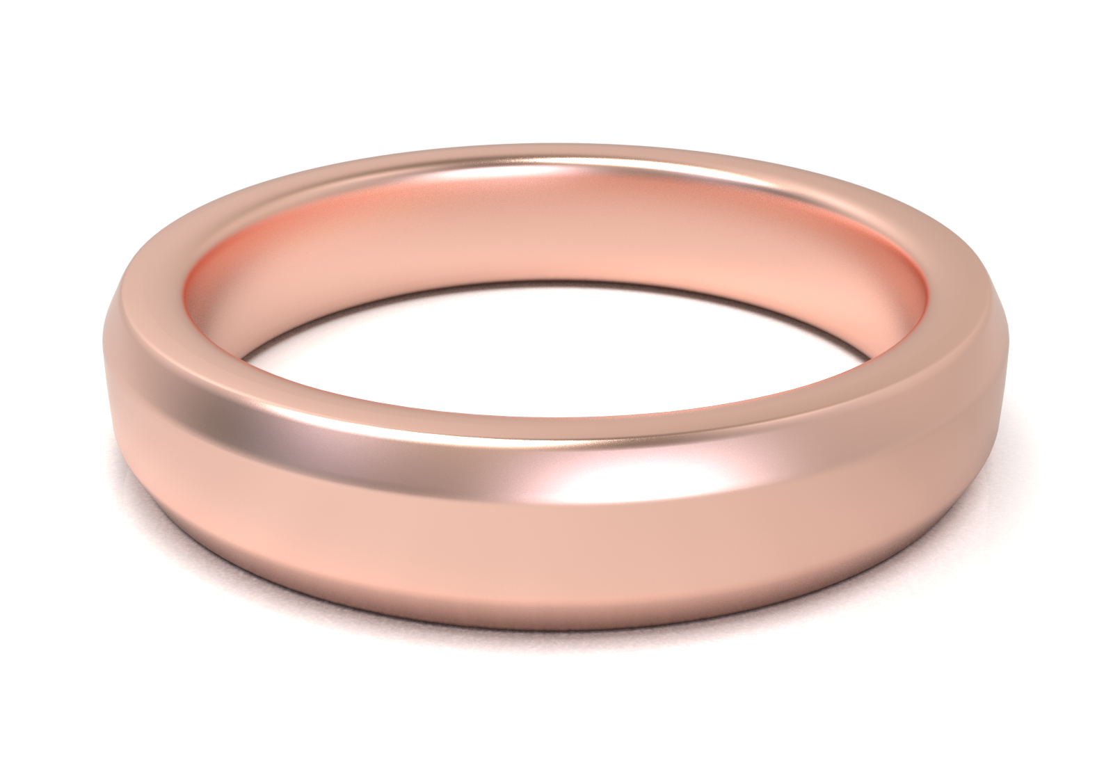 Argolla Beveled Mate Oro Rosa