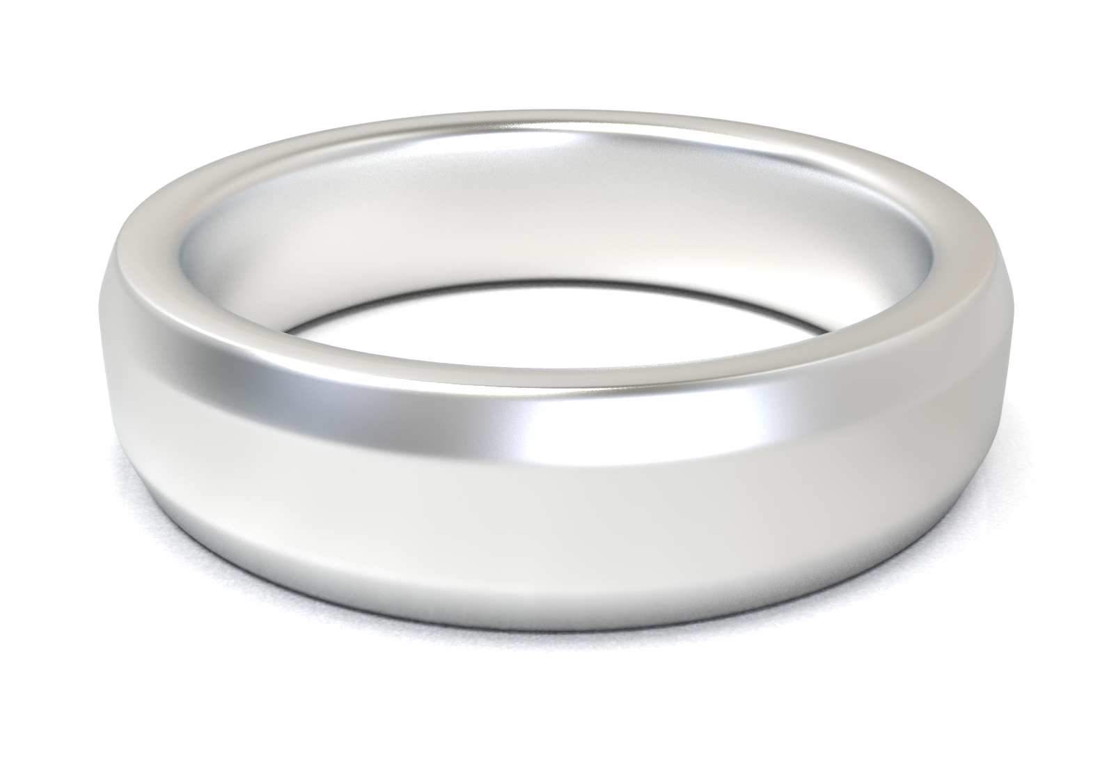 Argolla Beveled Mate Oro Blanco