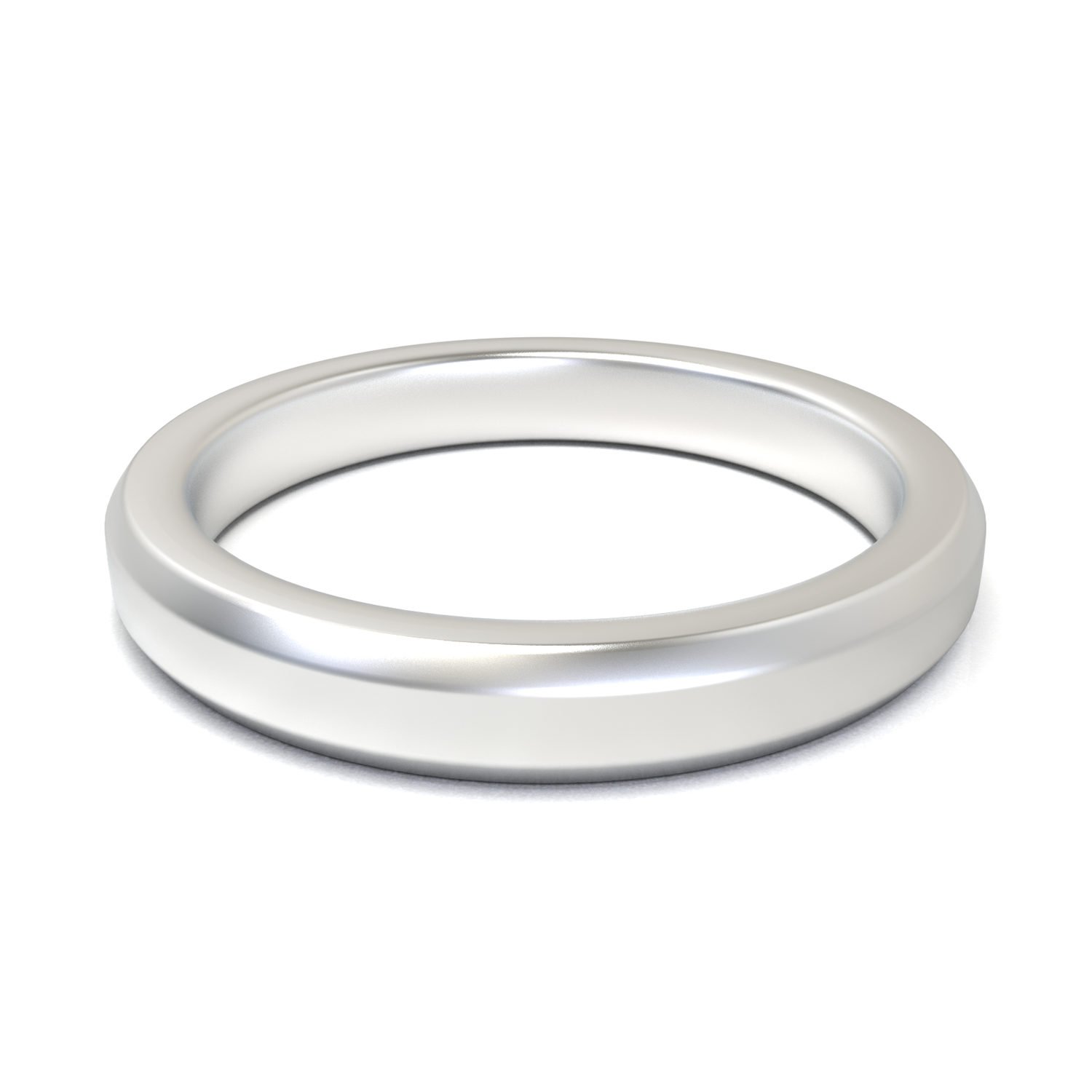 Argolla Beveled Mate Oro Blanco