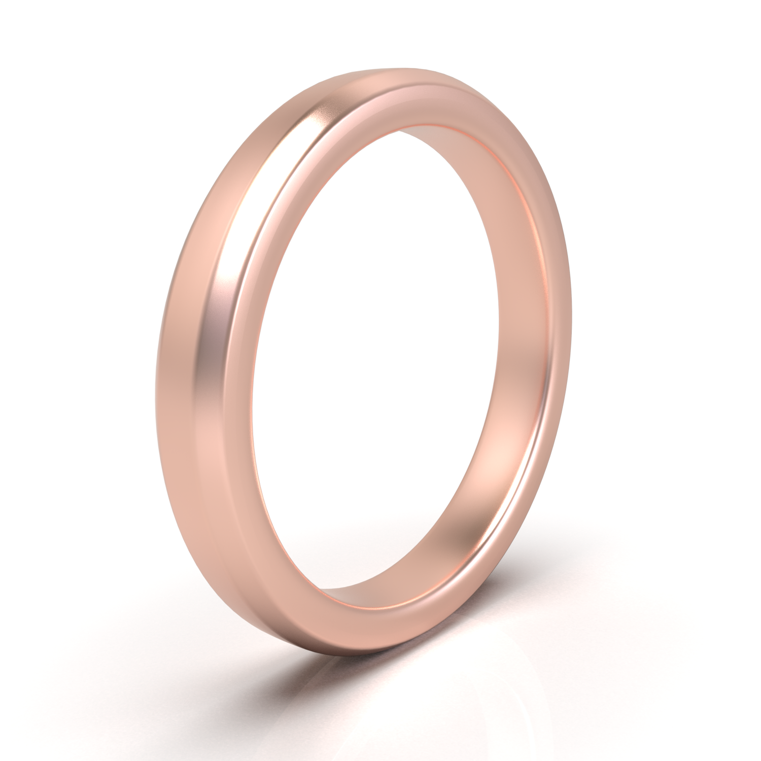 Argolla Beveled Mate Oro Rosa