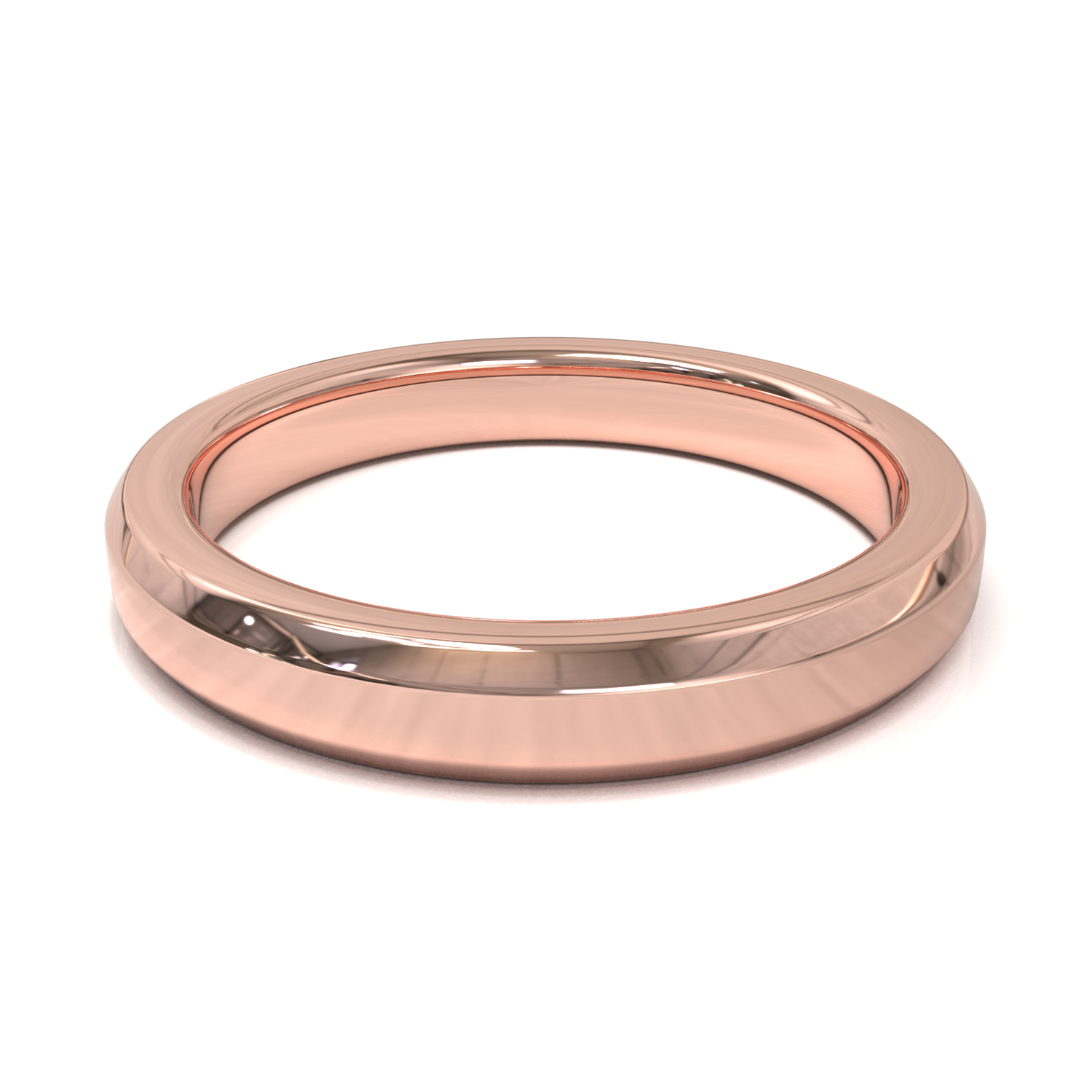 Argolla Beveled Pulida Oro Rosa